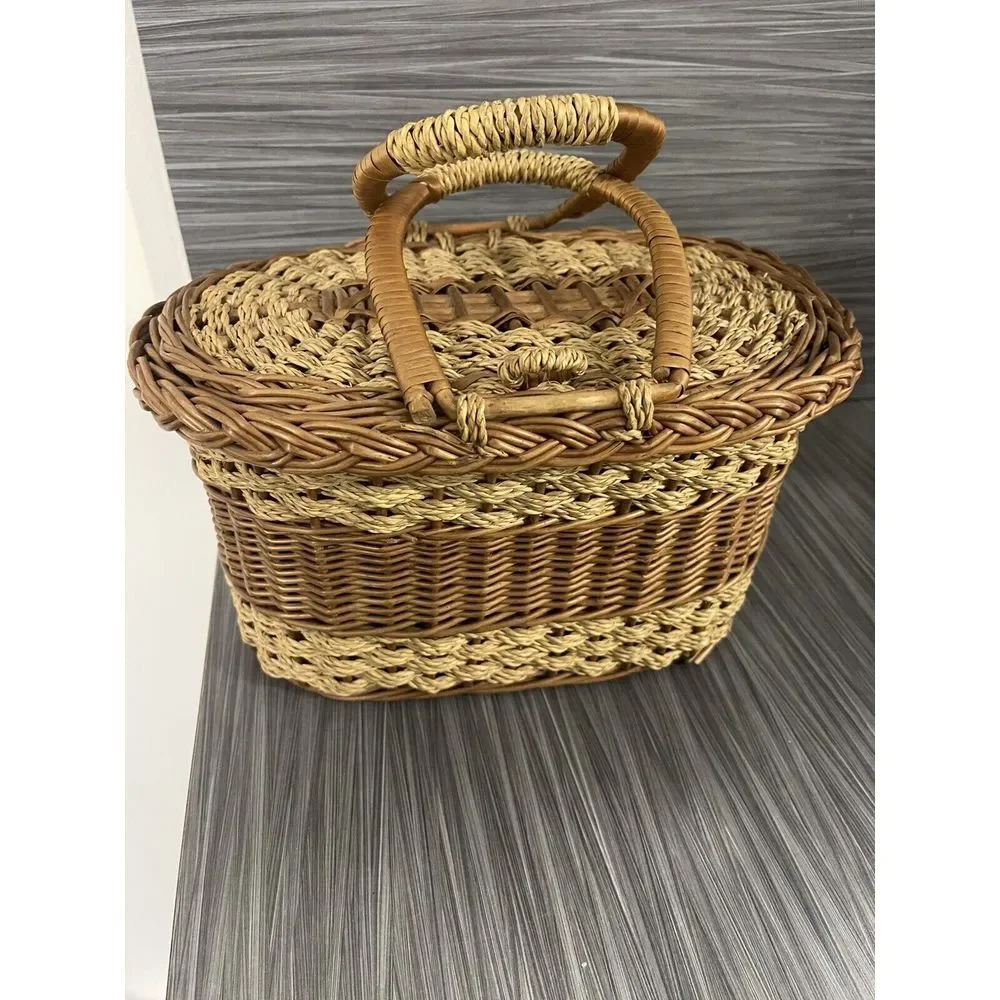 Antique Vintage French Wicker‎ Basket